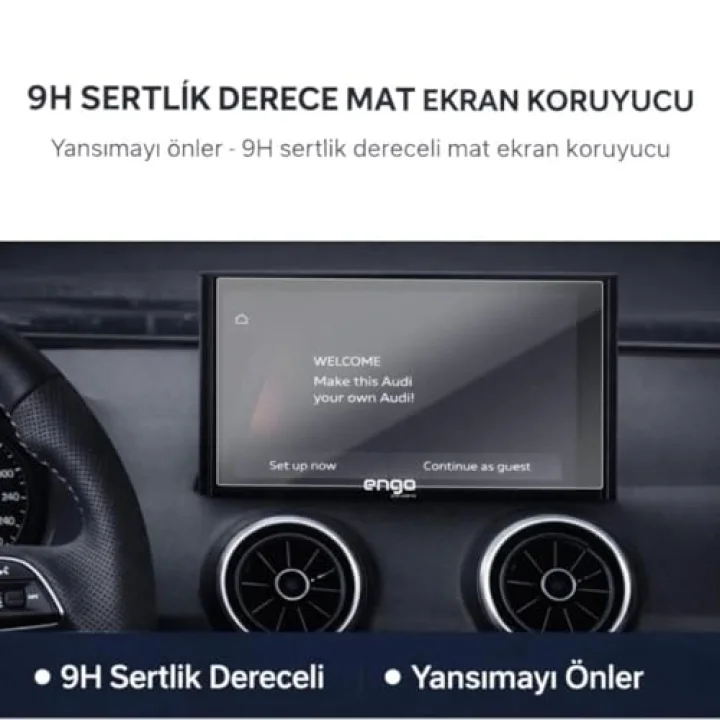 Audi Q2 9 İnç İle Uyumlu Mat Ekran Koruyucu Multimedya 9H Nano