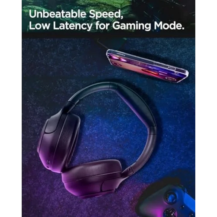 Audio Kulak Üstü P10 Bluetooth Kablosuz Kulaklık - ANC Pro Aktif Gürültü Engelleme & 40mm Titanyum Sürücü & 60 Saat & ENC 5 Mikrofon & Şeffaf & Gaming Mod Siyah - ASD09691 ( TR Garantili)