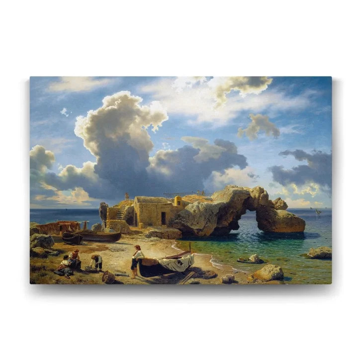 August Leu - Baie Marina Piccola Tablosu - 125x80cm