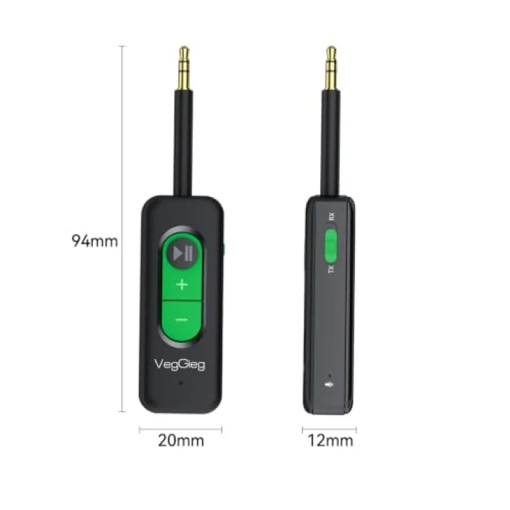 Aux Bluetooth 5.4 Transmitter & Receiver Kablosuz Ses Adaptörü