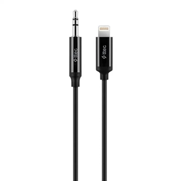 Aux to Lightning iPhone Ses Kablosu 100 cm, 1 metre Siyah 2 Yıl Garantili Yüksek Kalite - 2DK42S