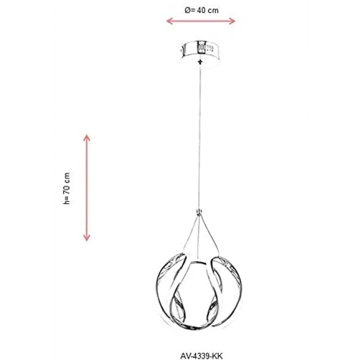 AV-4339-KK Krom Metal Modern Avize