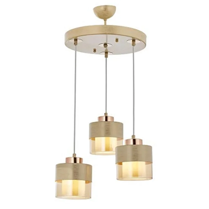 AV-60193-3T-KRM Krem Boyalı Modern Avize E27 Metal Cam 40cm