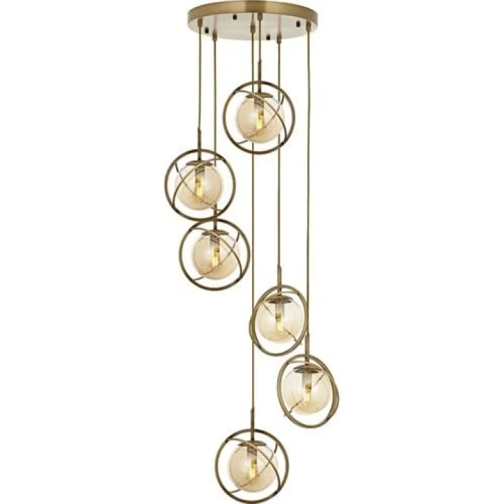 AV-60291-6ET Eskitme Kaplama Modern Avize E14 Metal Cam 40cm
