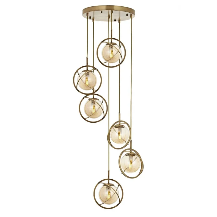 AV-60291-6ET Eskitme Kaplama Modern Avize E14 Metal Cam 40cm