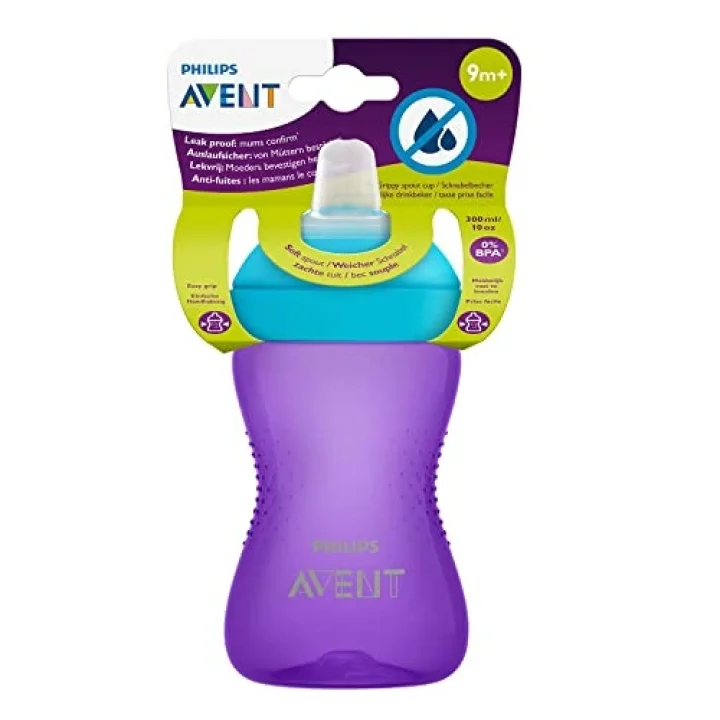 Avent Yumuşak Uçlu Alıştırma Bardağı, 9 Ay, 300 Mililitre, Mor, SCF802/02