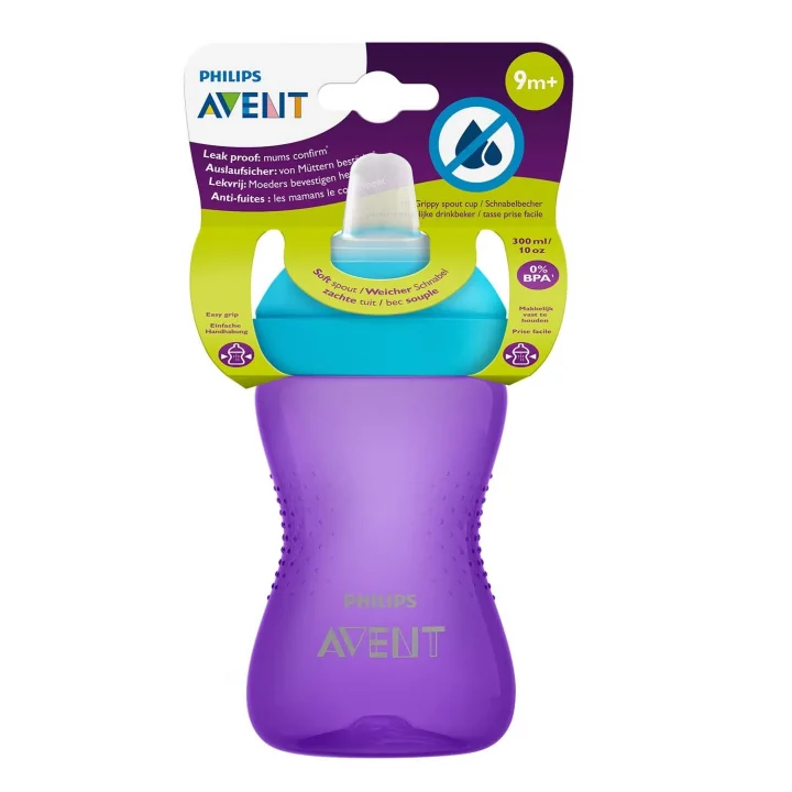 Avent Yumuşak Uçlu Alıştırma Bardağı, 9 Ay, 300 Mililitre, Mor, SCF802/02