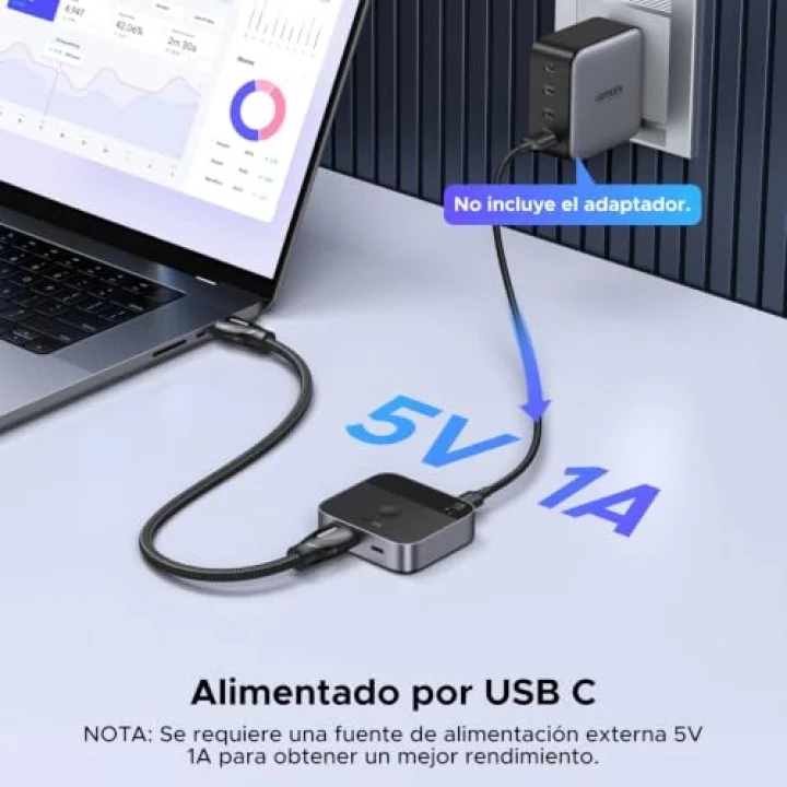AW503 USB-C + HDMI 2 Giriş 1 Çıkış Switch, 4K 60Hz, 55452