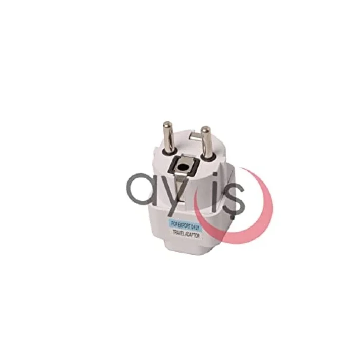AY-İŞ Evrensel Adaptör Seyahat Fişi Beyaz AB Normu - 250V AC 10~16A