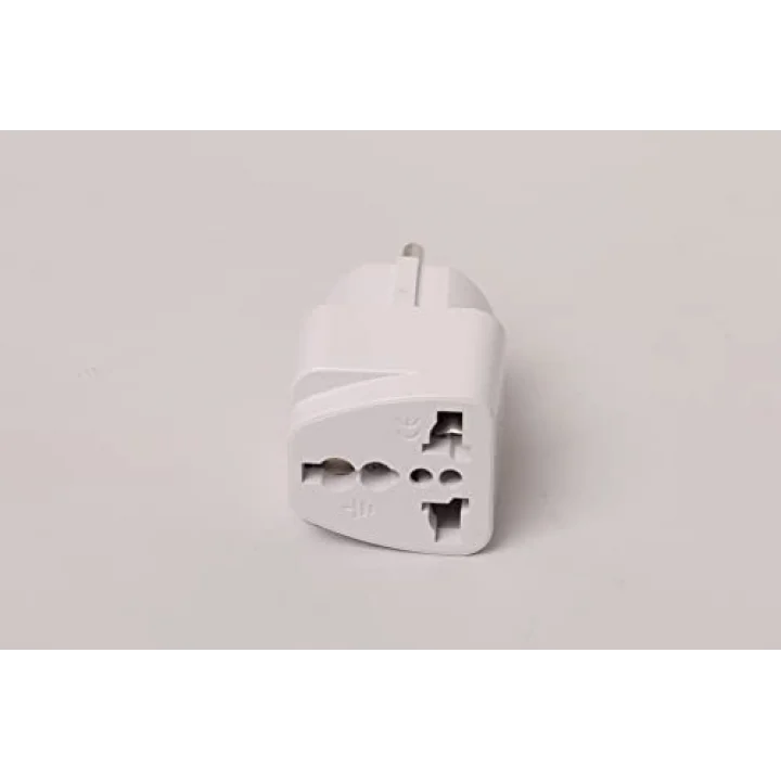 AY-İŞ Evrensel Adaptör Seyahat Fişi Beyaz AB Normu - 250V AC 10~16A