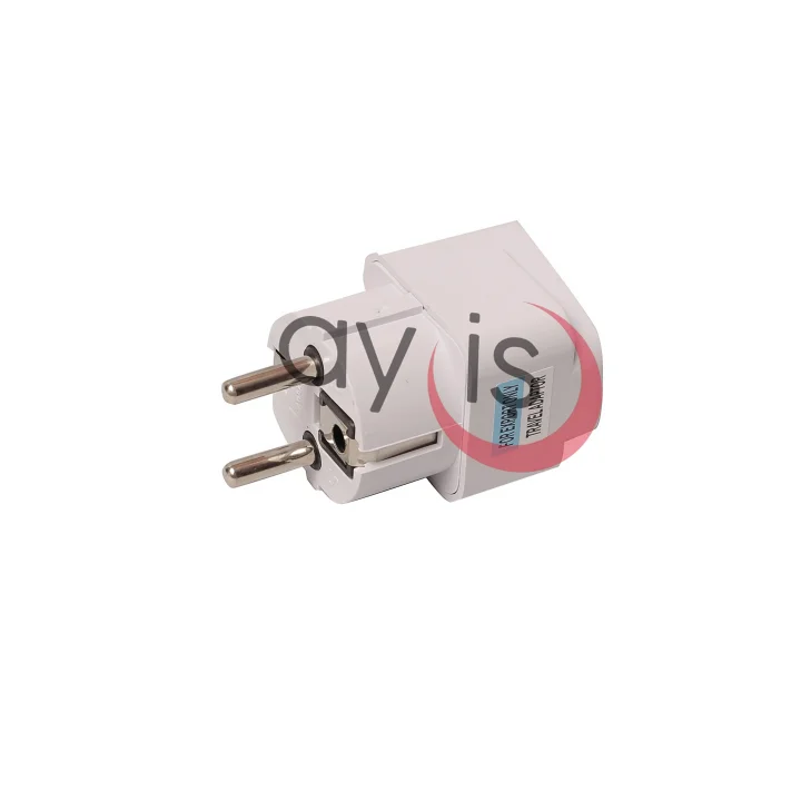 AY-İŞ Evrensel Adaptör Seyahat Fişi Beyaz AB Normu - 250V AC 10~16A
