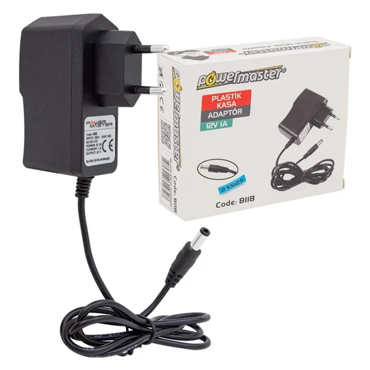 AYK 12 V - 1 A PRİZ TİPİ ADAPTÖR TEK UÇLU 5.5 * 2.5 UÇ MS-717