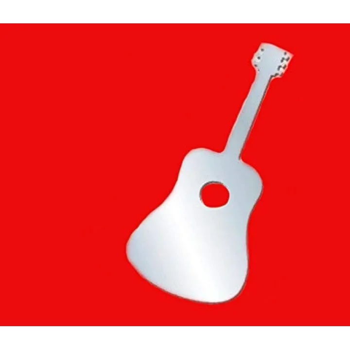 Aynalı Duvar Süsü (sticker) Gitar Şekilli