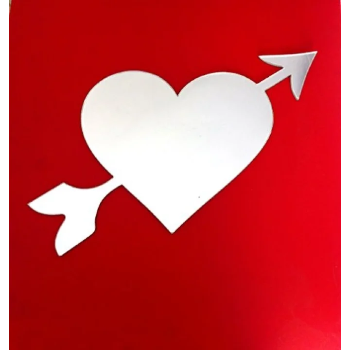 Aynalı Duvar Süsü (sticker) Kalp Şekilli