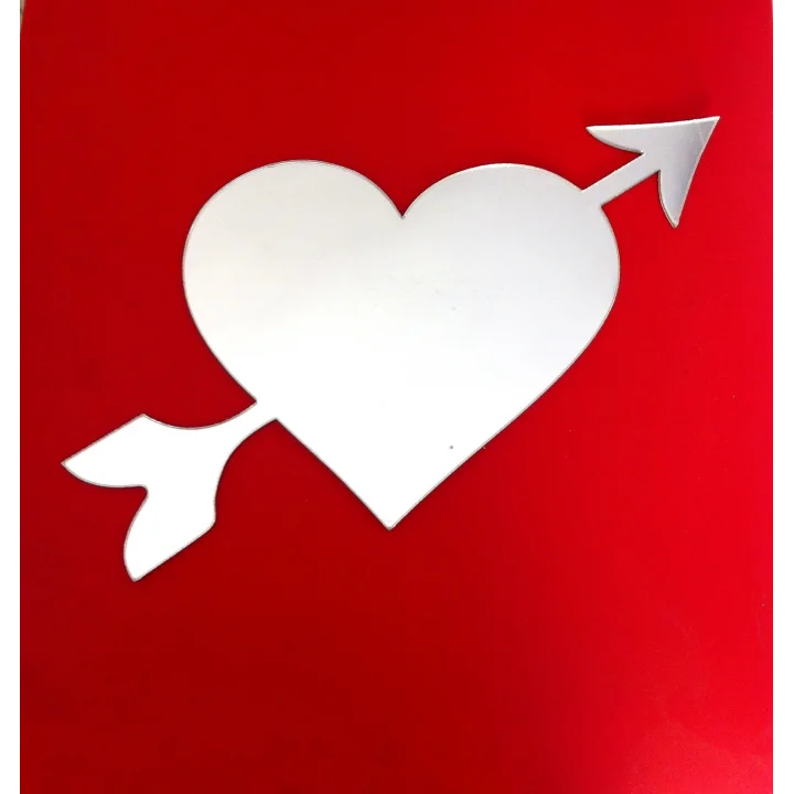 Aynalı Duvar Süsü (sticker) Kalp Şekilli