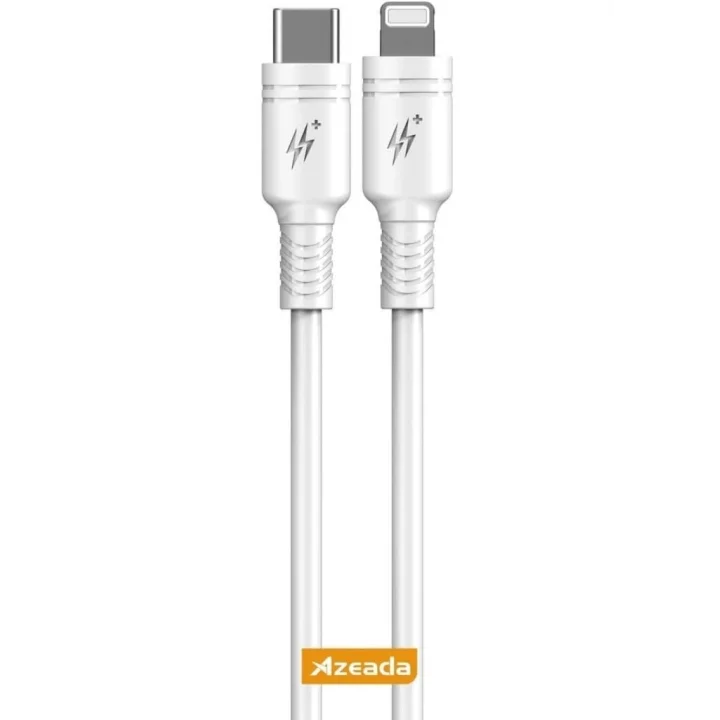 Azeada 27W Type-C to Lighting ile Uyumlu Şarj ve Data Kablosu 1m Beyaz PD-B82İB (Beyaz, Type-C to Lighting)