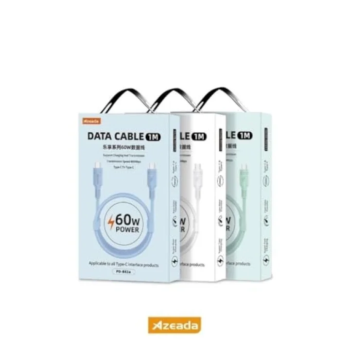 Azeada 60W Type-C to Type-C Şarj ve Data Kablosu 1m Yeşil PD-B82AY(Yeşil, Type-C to Type-C)