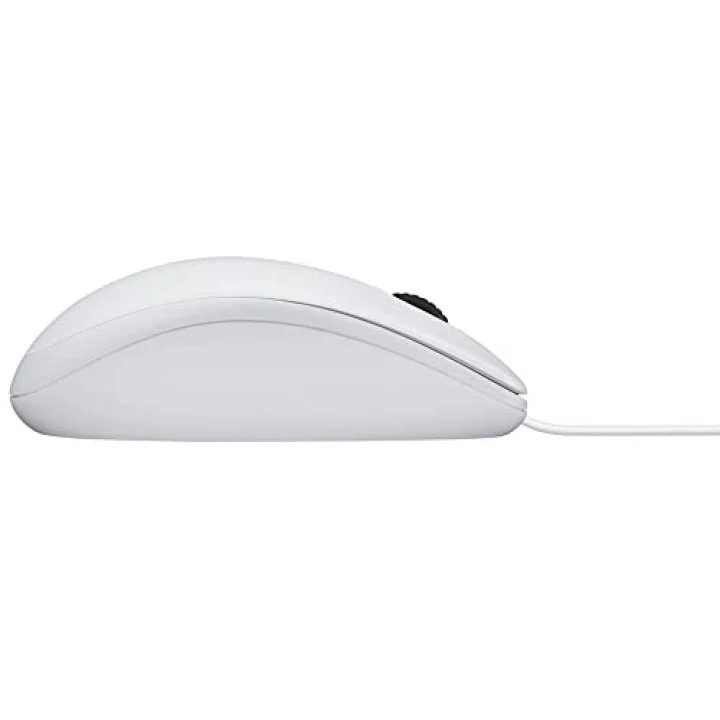 B100 Optik USB Kablolu Mouse, Sağ ve Sol Elle Kullanıma Uygun, Windows, Linux ve Mac ile Uyumlu, Beyaz