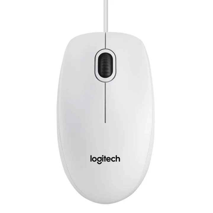 B100 Optik USB Kablolu Mouse, Sağ ve Sol Elle Kullanıma Uygun, Windows, Linux ve Mac ile Uyumlu, Beyaz