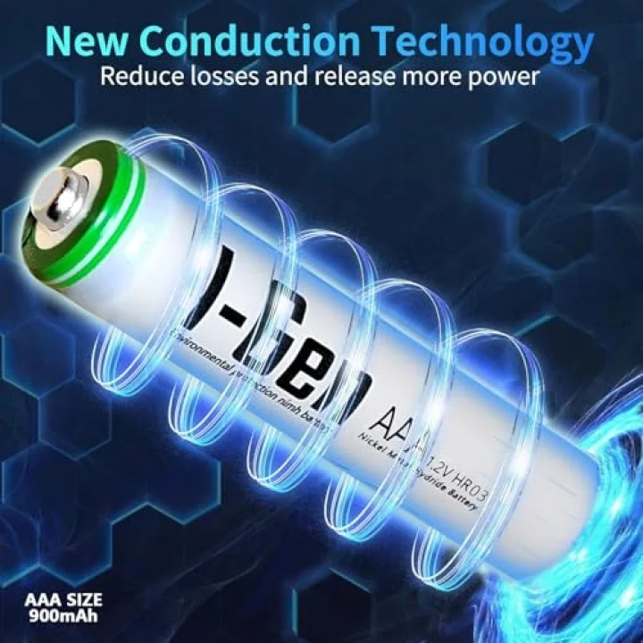 B109 8 Adet AAA 900 Mah Şarj Edilebilir İnce Kalem Pil 1.2V Ni-MH Şarjlı Pil