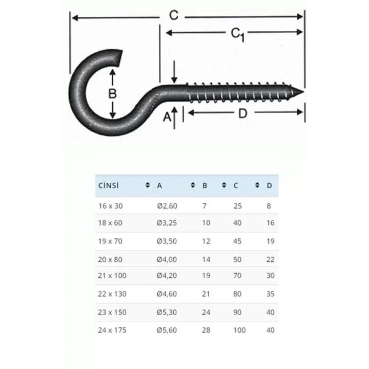Mey İthalat® BA22130 22X130 Açık Piton 10 Adet