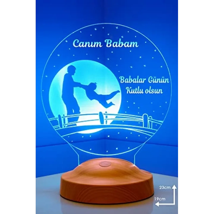 Babalar Günü Hediyesi, Canım Babam Erkek Figürlü Babalar Günü Hediyesi Led Lamba