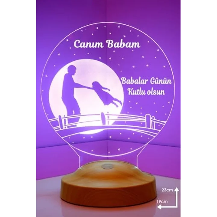 Babalar günü Hediyesi, Canım Babam Kız Figürlü Babalar Günü Hediyesi Led Lamba