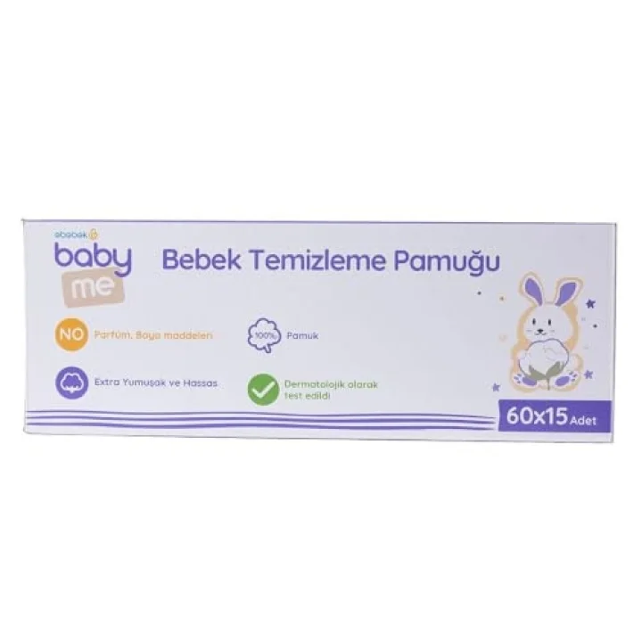 baby me Bebek Temizleme Pamuğu 15x60 adet