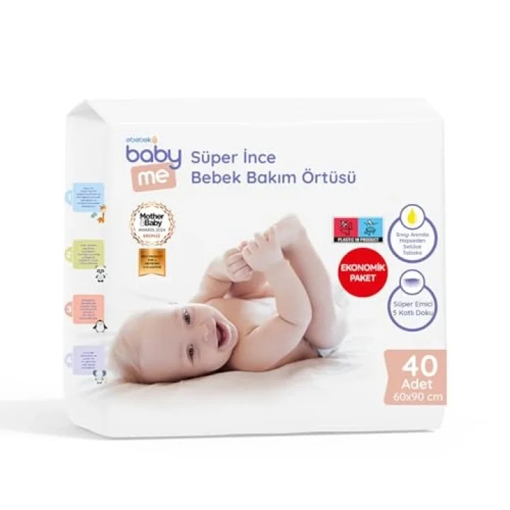 Baby Me Süper İnce Alt Değiştirme Örtüsü 60x90 cm 40 Adet