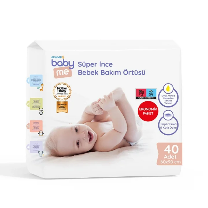 Baby Me Süper İnce Alt Değiştirme Örtüsü 60x90 cm 40 Adet