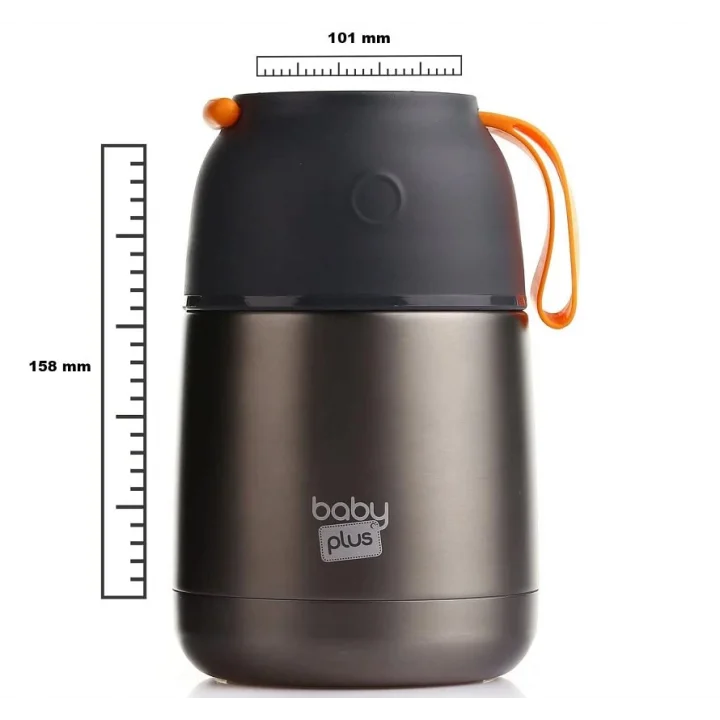 Baby Plus Vakumlu Çift Taraflı Bebek Mama Saklama Termosu 450 ml