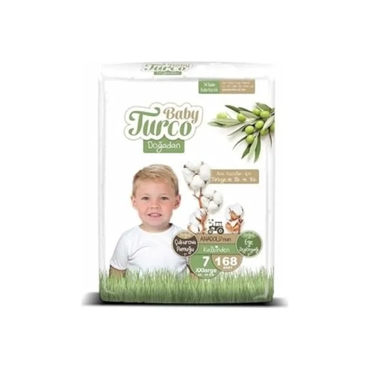 Baby Turco Bebek Bebek Bezi 2 Aylık Paket 7 Numara 20-30 Kg 168 Adet