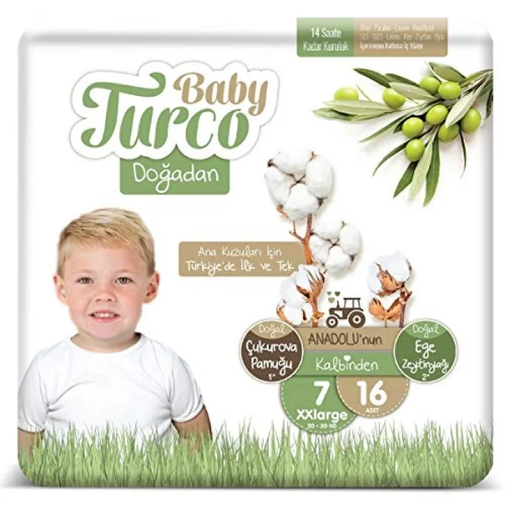 Baby Turco Doğadan 7 Beden XXlarge Bebek Bezi (1 x 16 Adet)