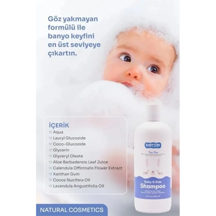 BABYTON Doğal Göz Yakmayan Saç Ve Vücut Şampuanı 2Li Set 400 Ml