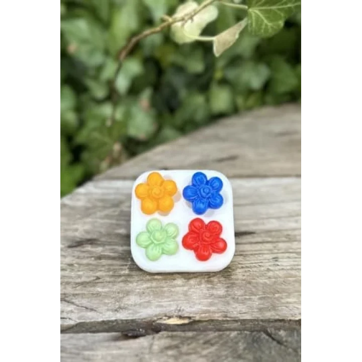 Bacopa Çiçeği Dörtlü Mum Kalıbı (Silikon)
