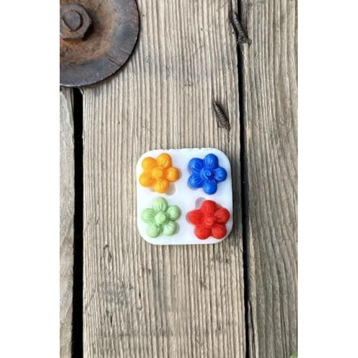 Bacopa Çiçeği Dörtlü Mum Kalıbı (Silikon)