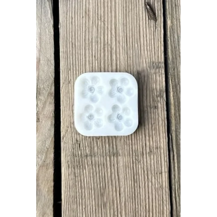 Bacopa Çiçeği Dörtlü Mum Kalıbı (Silikon)