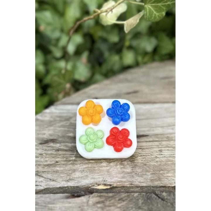 Bacopa Çiçeği Dörtlü Mum Kalıbı (Silikon)