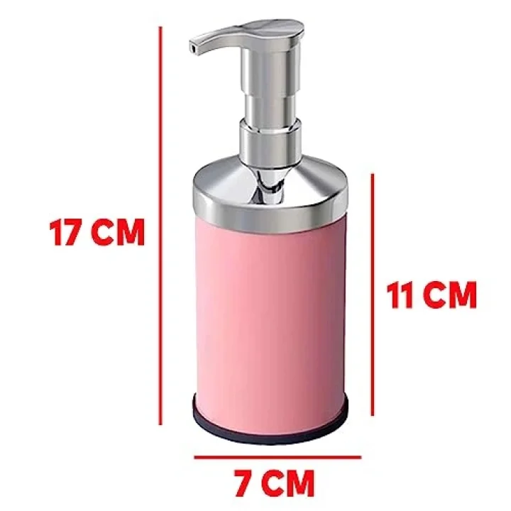 Badem10 Sıvı Sabunluk Losyon Yağ Şişesi Set Üstü Sıvı Sabunluk Pembe