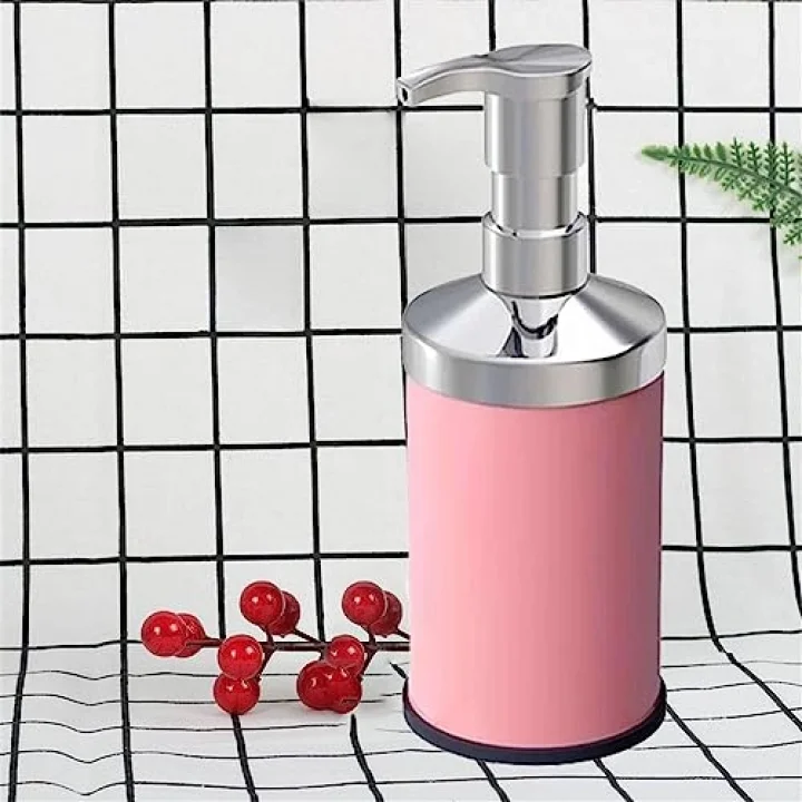 Badem10 Sıvı Sabunluk Losyon Yağ Şişesi Set Üstü Sıvı Sabunluk Pembe
