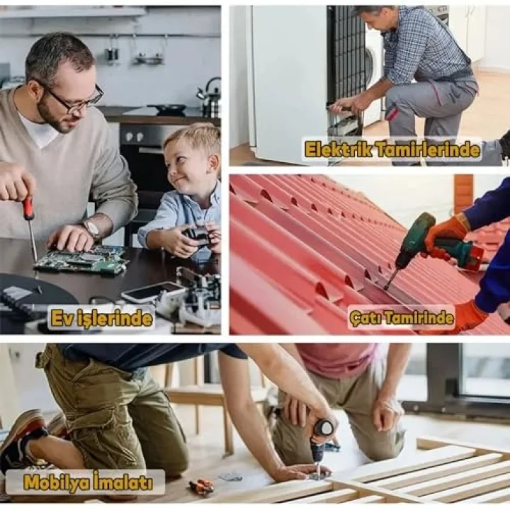 Badem10 Trapez Çatı Vidası 6.3x32 mm Paket 100 ADET Matkap Uçlu Sac Akıllı Vida Çatı Panel Metal Ağaç Vidası