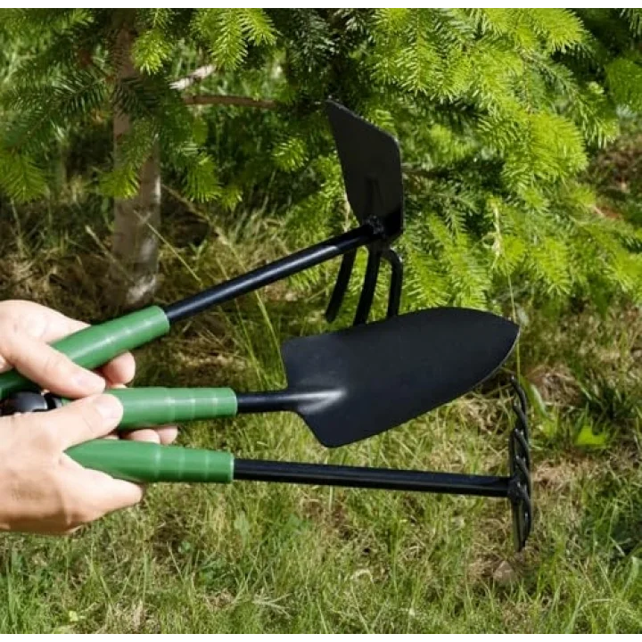 Bahçe El Aletleri Seti, 30 cm Kürek, Tırmık ve Çapa, 3 Parça