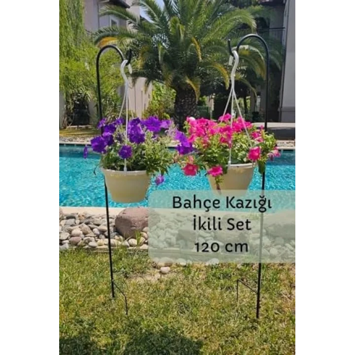 Bahçe Kazığı – Bahçe Direği İkili Set -Siyah 120 cm