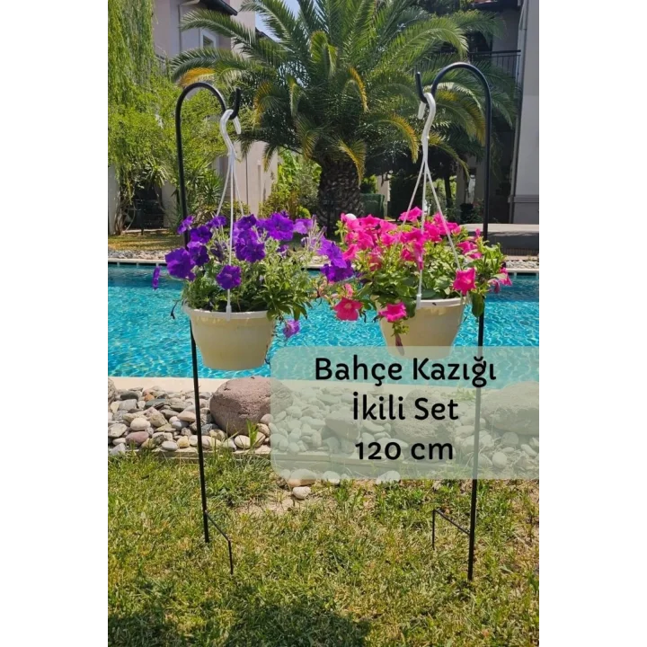Bahçe Kazığı – Bahçe Direği İkili Set -Siyah 120 cm