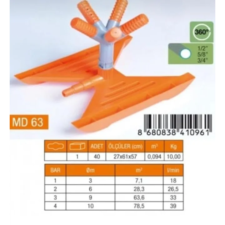Bahçe Sulama 5 Li Fıskiye Sehpalı Md63