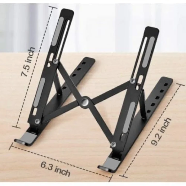 BakGelAl 7 Kademeli Ayarlı Katlanabilir Laptop Tablet Standı Siyah