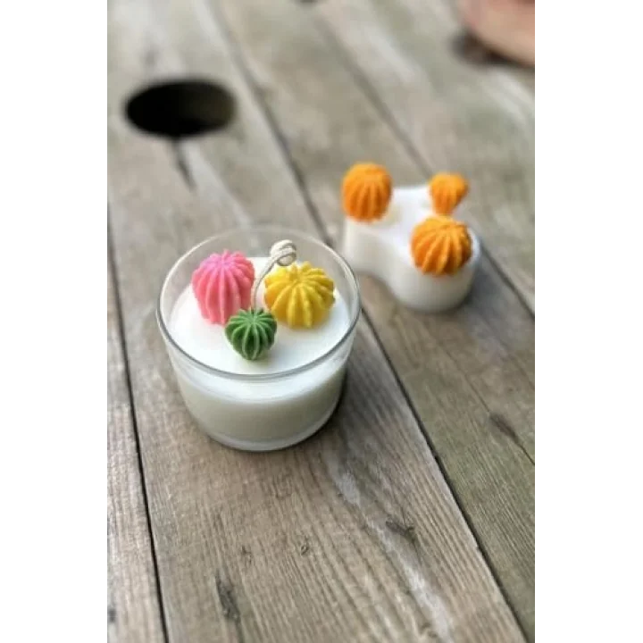 Ball Mini Üçlü Sukulent Mum Kalıbı (Silikon)