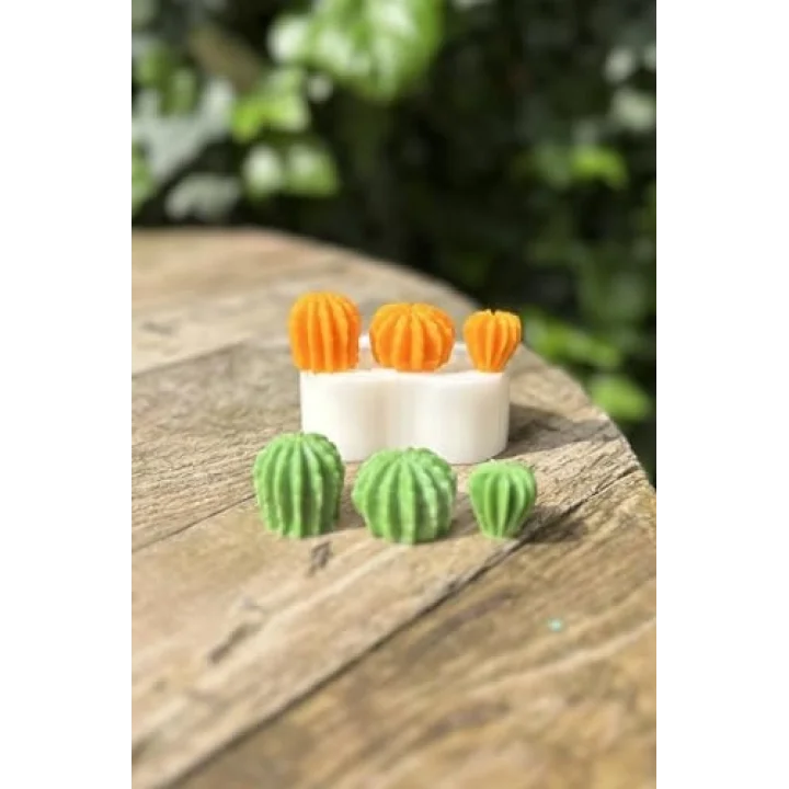 Ball Mini Üçlü Sukulent Mum Kalıbı (Silikon)