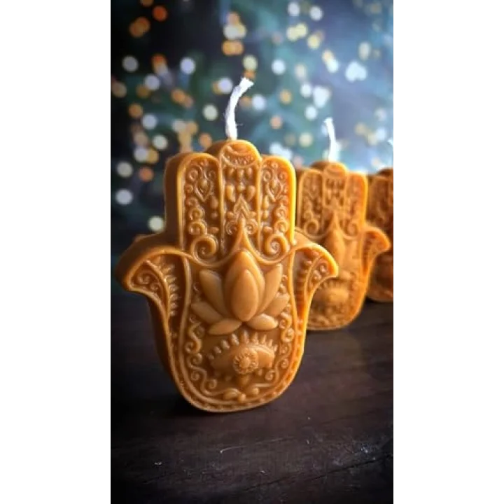 Balmumu Mum (1 Adet) Bereket Eli Hamse Doğal Petek Bal Mumu Mum Beeswax Candle