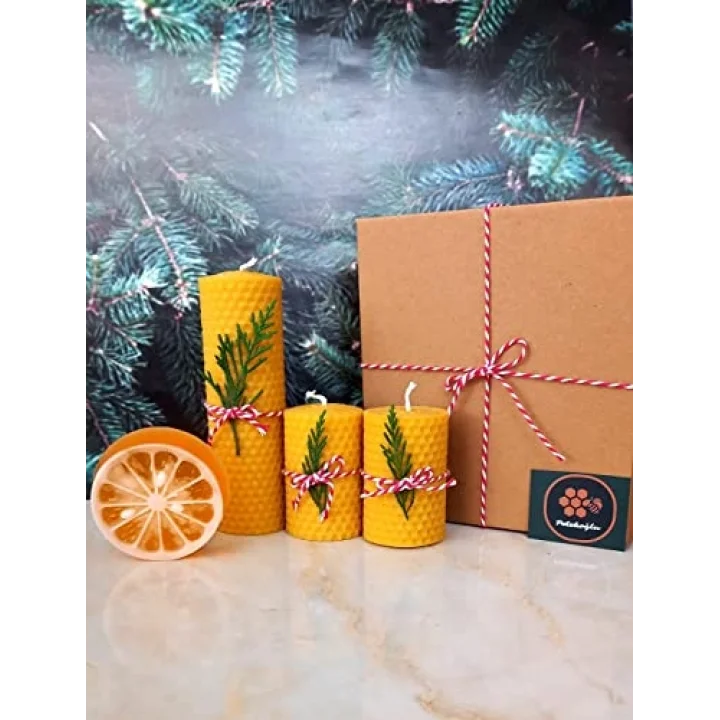 Balmumu Mum Bodrum Gliserinli Bitkisel Sabun Bal Mumu Mum Beeswax Candle Set